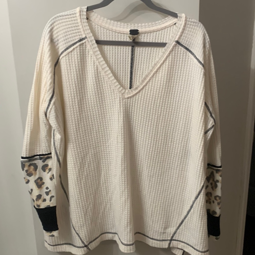 Oversized Free People waffle shirt